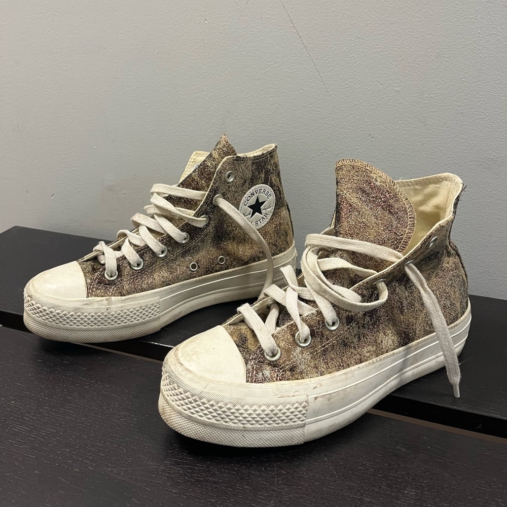 Converse Chuck Taylor platform high metallic snakeskin 7